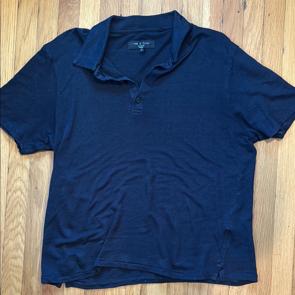 Men's Navy Rag & Bone Polo Shirt